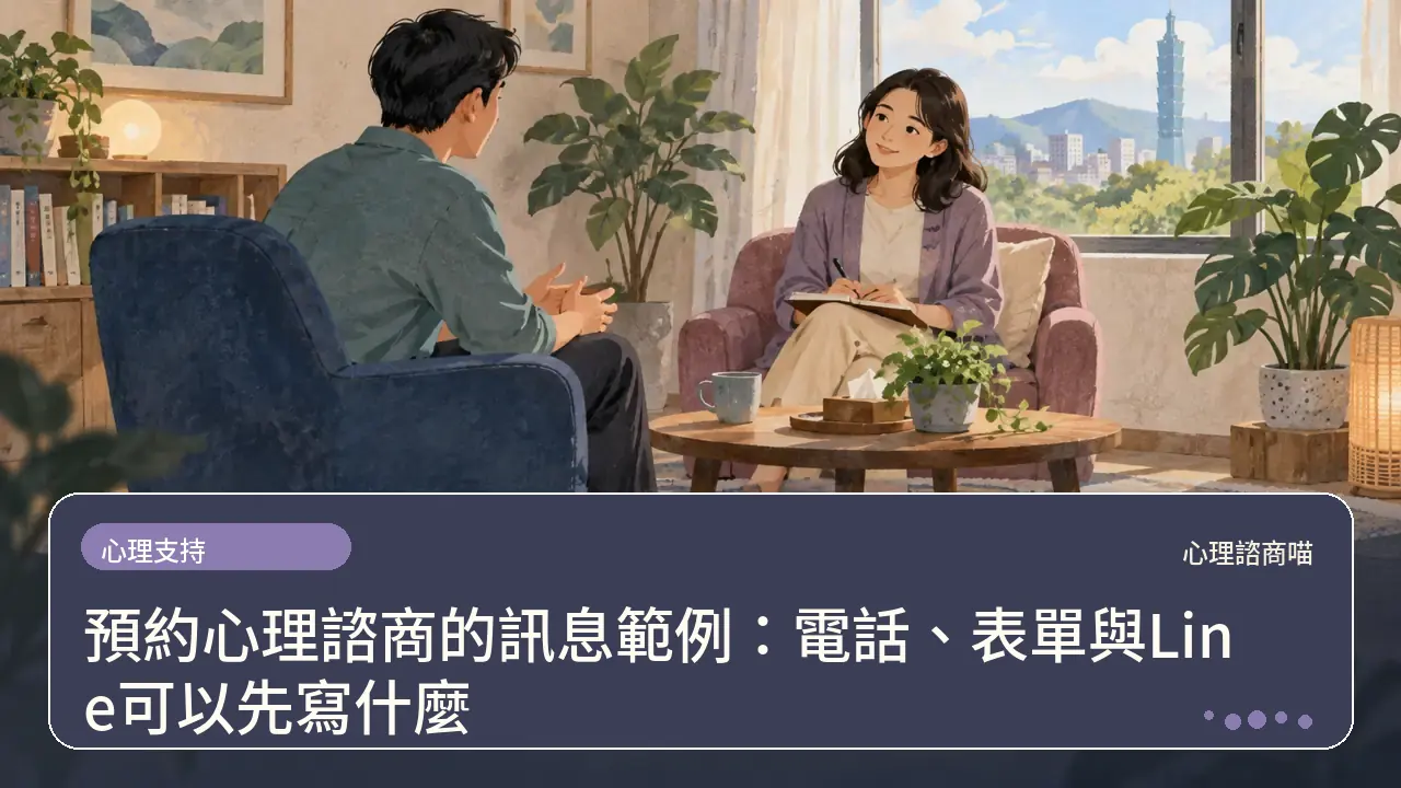 預約心理諮商的訊息範例：電話、表單與Line可以先寫什麼主題插畫