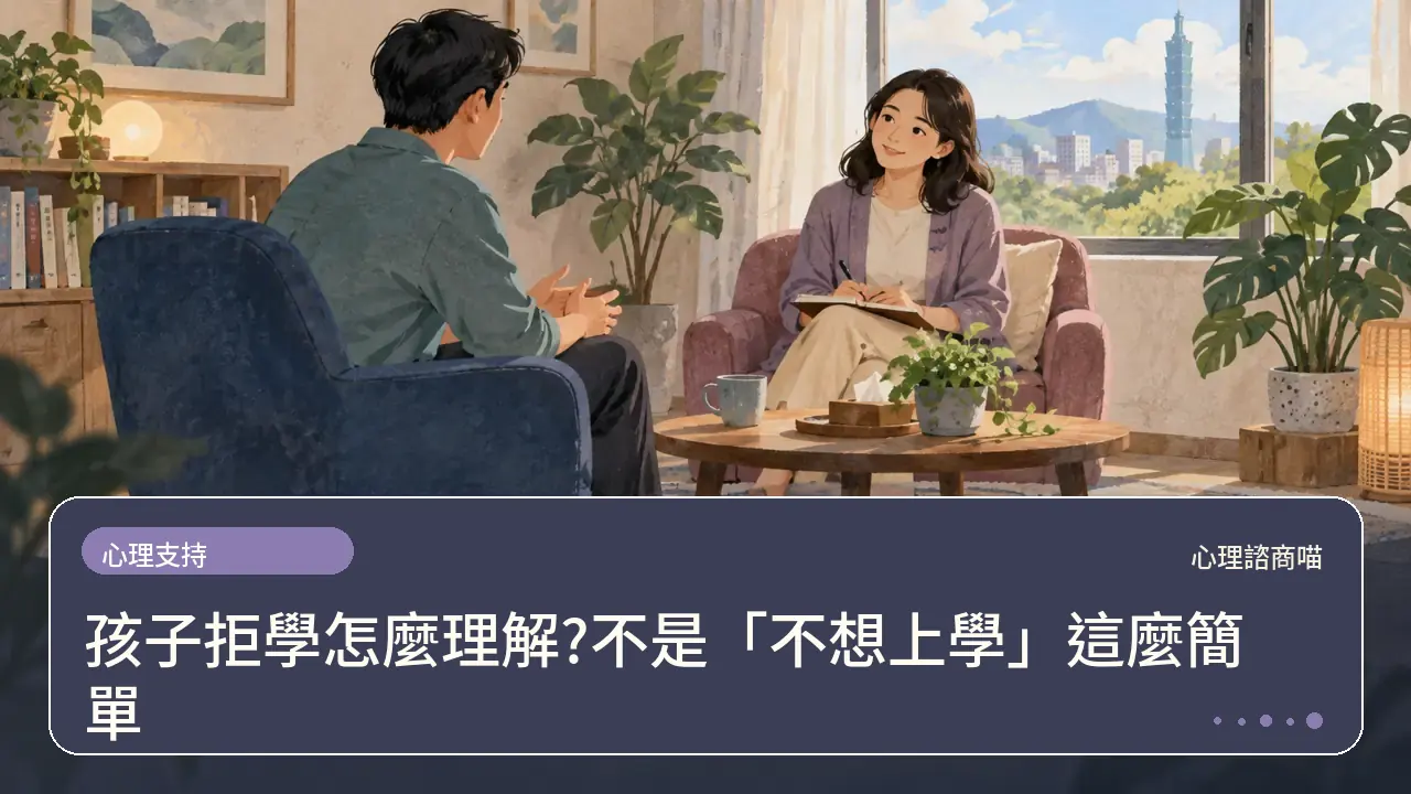 孩子拒學怎麼理解?不是「不想上學」這麼簡單主題插畫