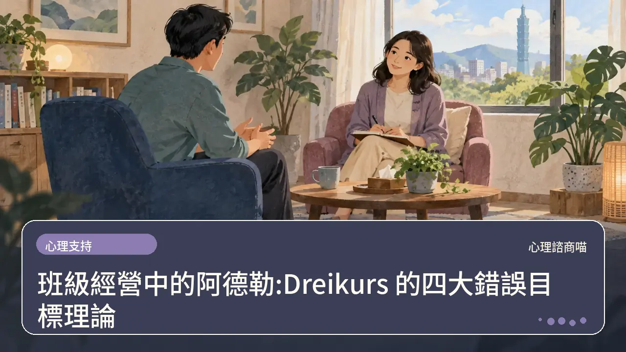 班級經營中的阿德勒:Dreikurs 的四大錯誤目標理論主題插畫