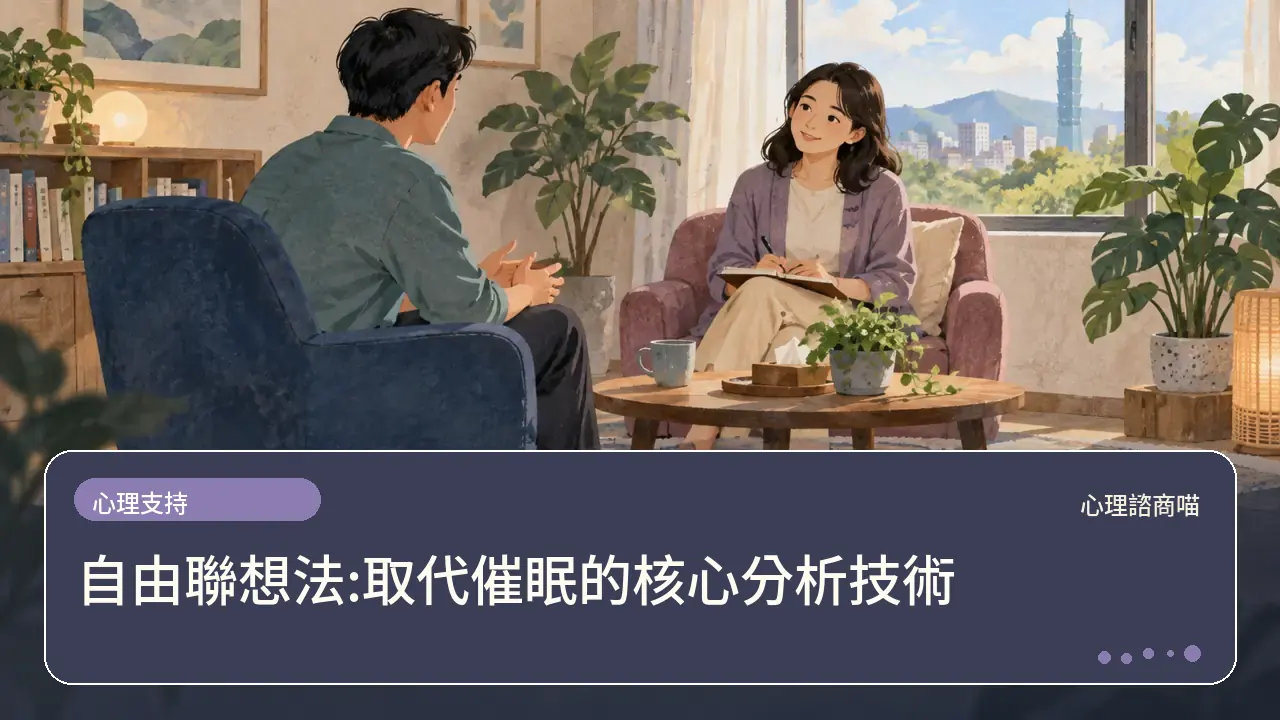 自由聯想法:取代催眠的核心分析技術主題插畫