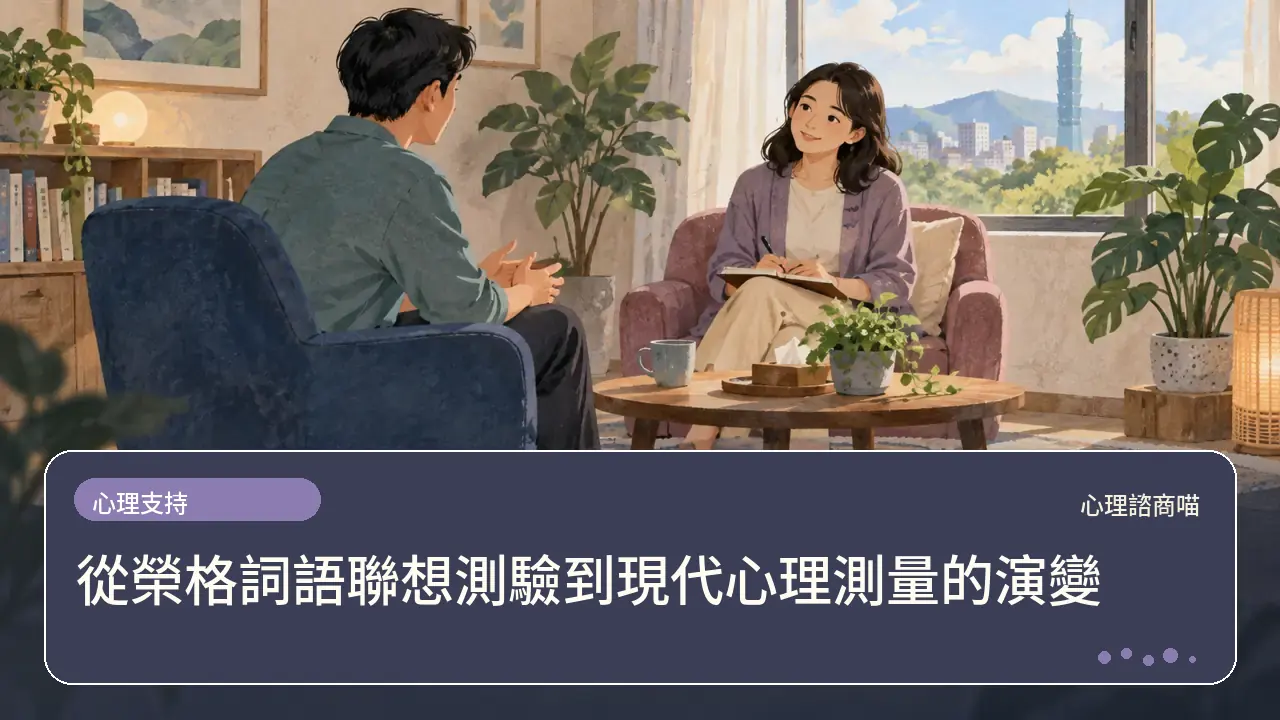 從榮格詞語聯想測驗到現代心理測量的演變主題插畫