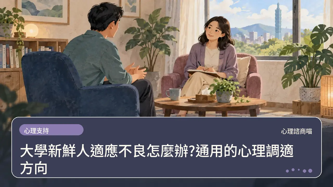 大學新鮮人適應不良怎麼辦?通用的心理調適方向主題插畫