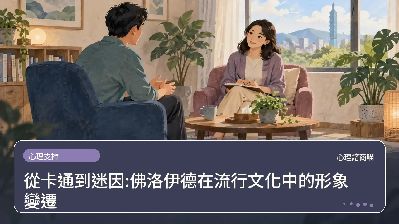 從卡通到迷因:佛洛伊德在流行文化中的形象變遷主題插畫