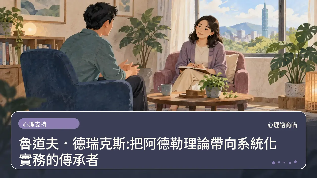 魯道夫．德瑞克斯:把阿德勒理論帶向系統化實務的傳承者主題插畫