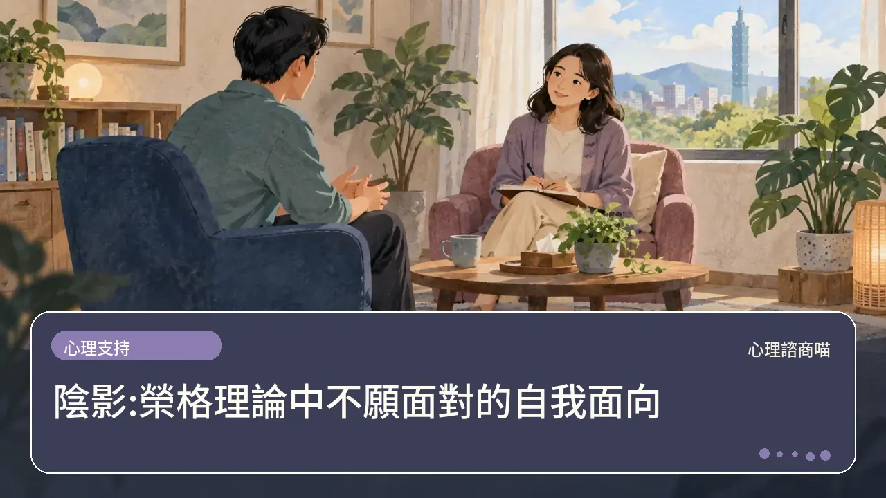 陰影:榮格理論中不願面對的自我面向主題插畫