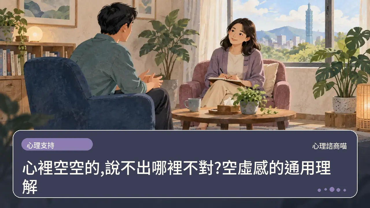 心裡空空的,說不出哪裡不對?空虛感的通用理解主題插畫