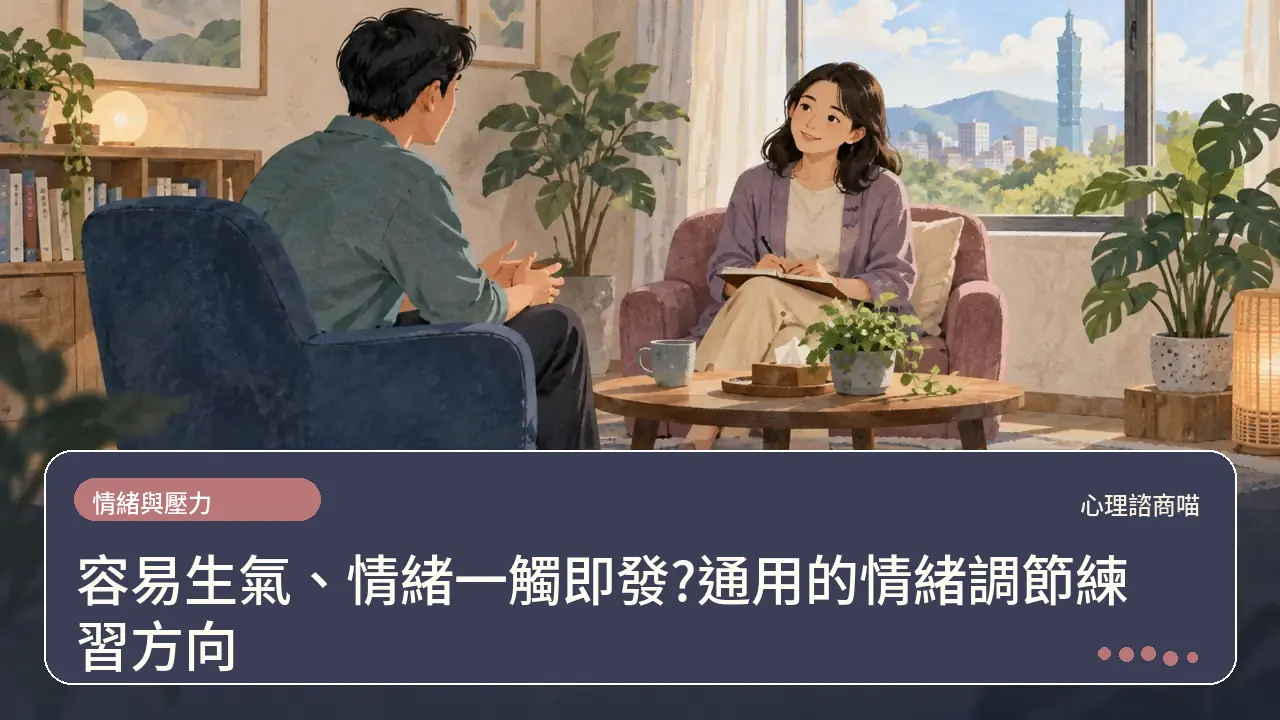 容易生氣、情緒一觸即發?通用的情緒調節練習方向主題插畫