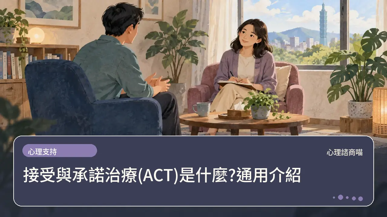 接受與承諾治療(ACT)是什麼?通用介紹主題插畫