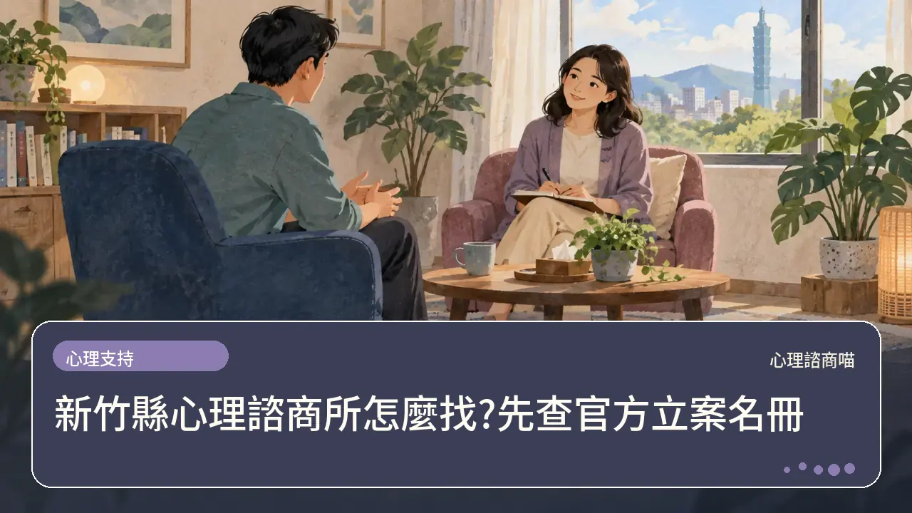 新竹縣心理諮商所怎麼找?先查官方立案名冊主題插畫