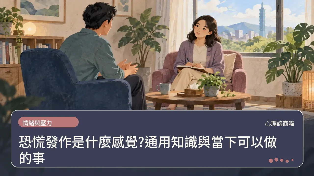 恐慌發作是什麼感覺?通用知識與當下可以做的事主題插畫