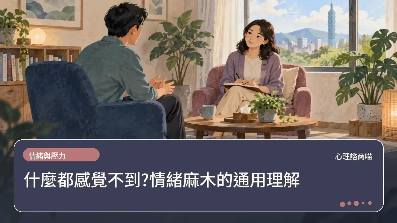 什麼都感覺不到?情緒麻木的通用理解主題插畫