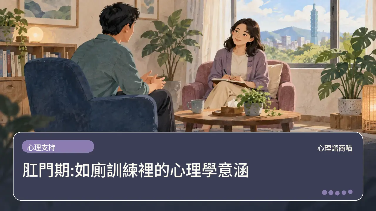 肛門期:如廁訓練裡的心理學意涵主題插畫