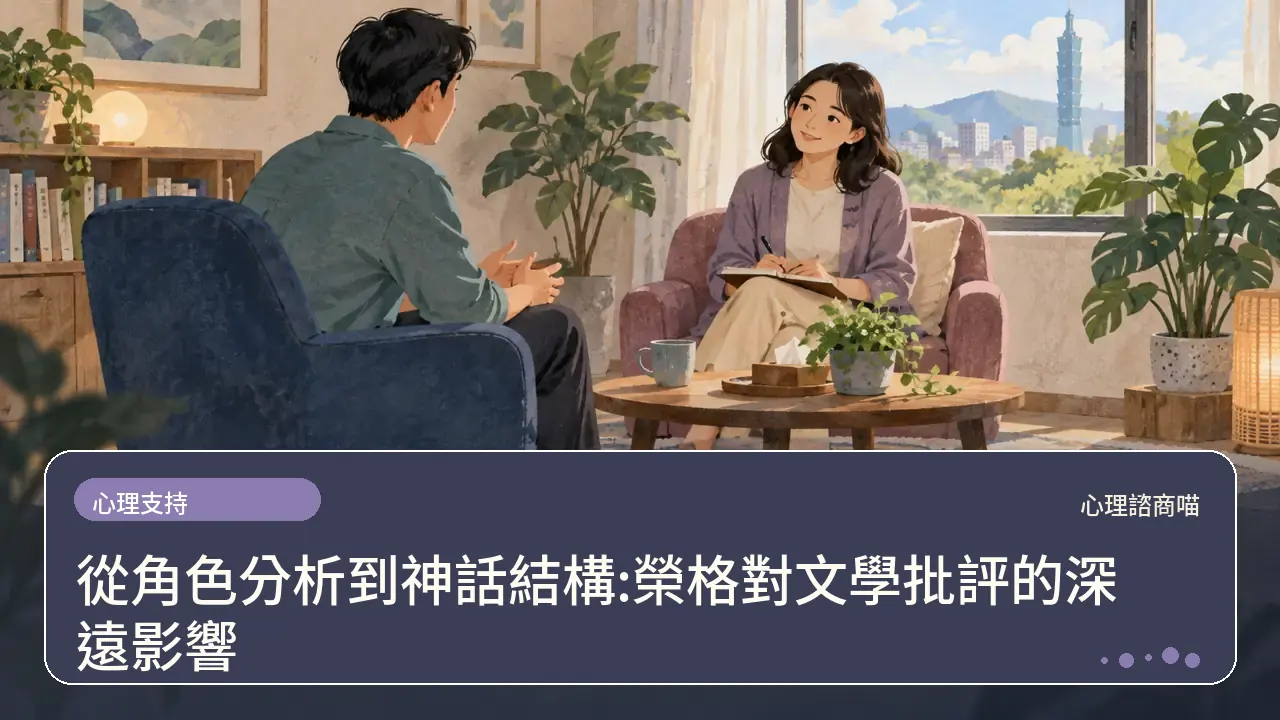 從角色分析到神話結構:榮格對文學批評的深遠影響主題插畫